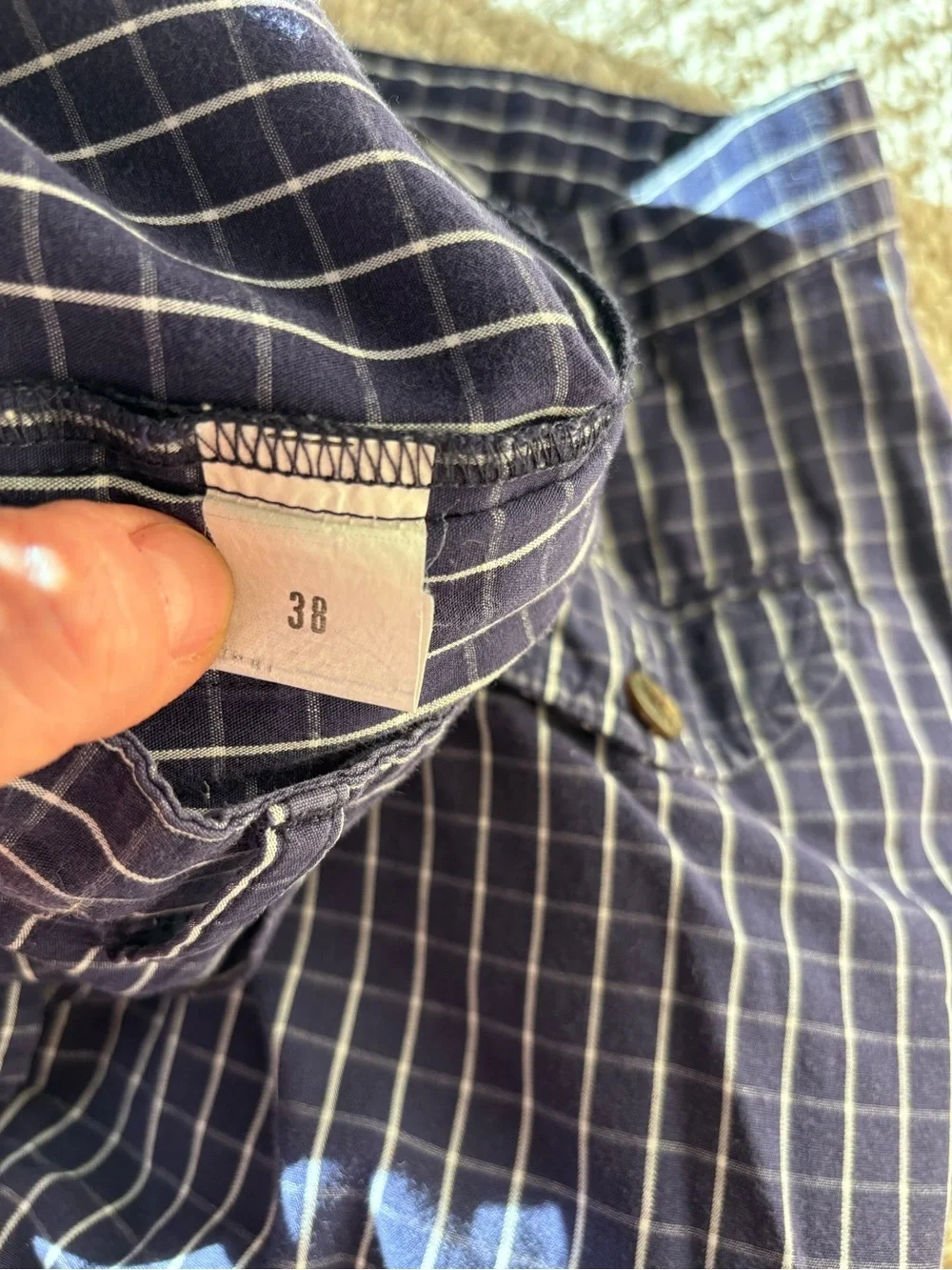 Polo by Ralph Lauren Navy Windowpane Plaid Golf Flat-Front Men’s Shorts Size 38